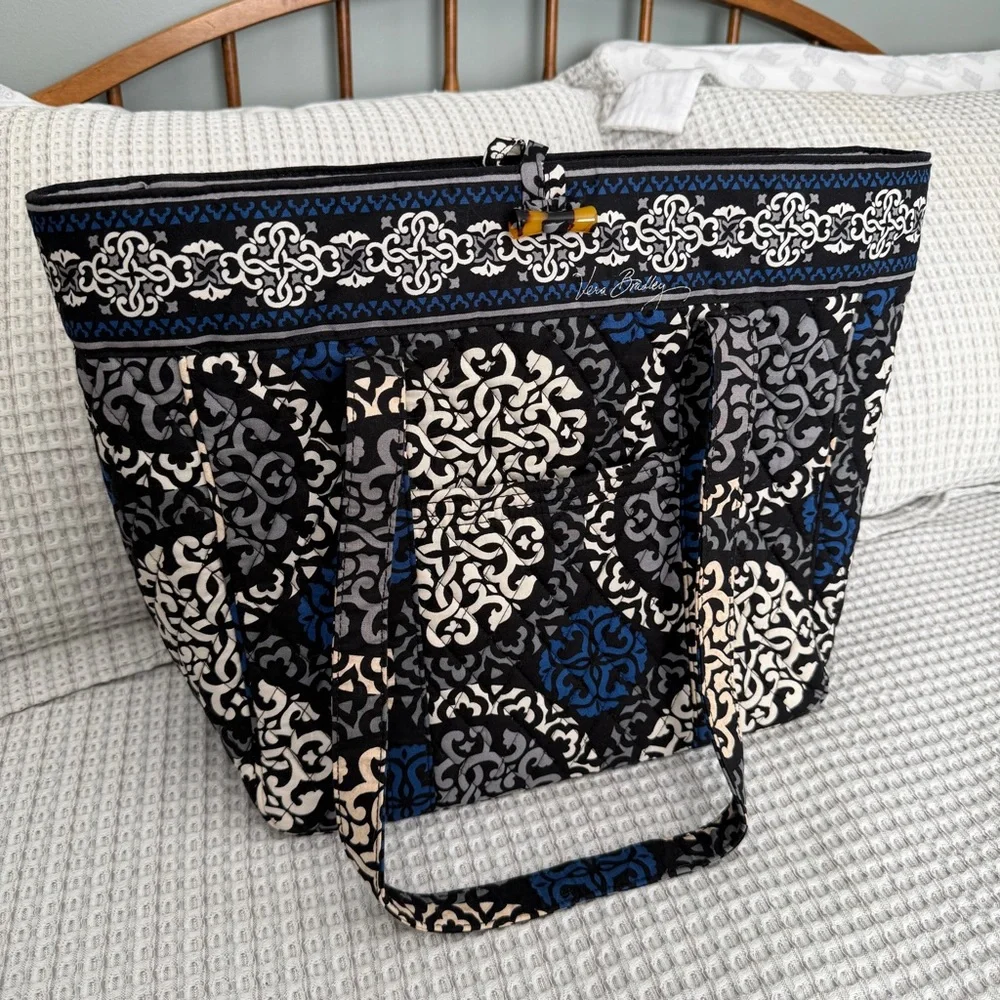 Vera Bradley Canterberry Cobalt Laptop Tote